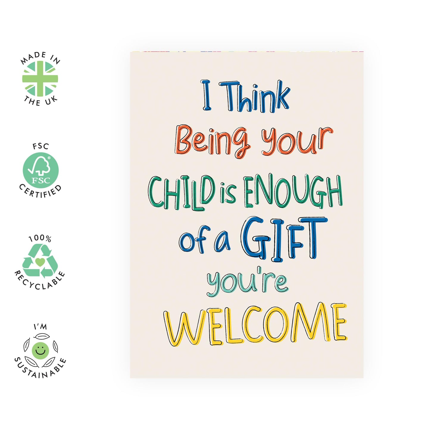 Hilarious Birthday Card - 'Being Your Child' - Gifts for Mum, Dad, Father, Mother, Parents - So Lucky - Comes with Fun Stickers