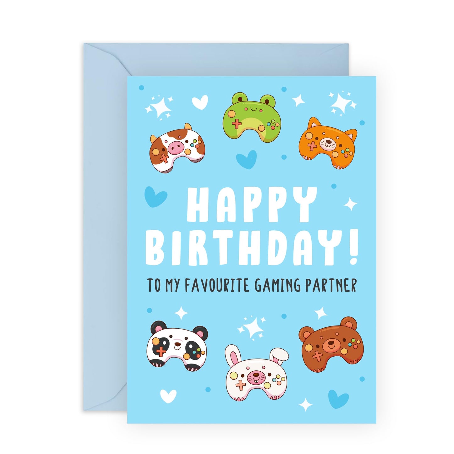 Boys Birthday Card - Birthday Favourite Gaming Partner - Brother Birthday Cards - Video Games - Birthday Cards For Teens Kids - Gift From Mum Dad - Comes With Stickers - By Central 23