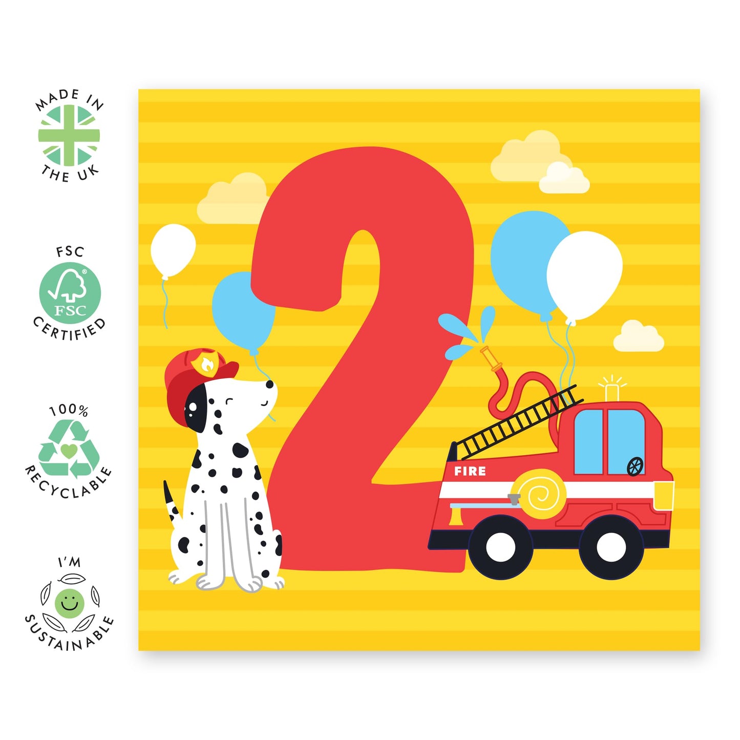 2nd Birthday Card Boys Girls - Sound The Alarm I'm 2 - Baby Milestone Cards Age Two - Second Birthday Cards - Animal - Gifts For Son Daughter Niece Nephew - Comes With Fun Stickers By Central 23