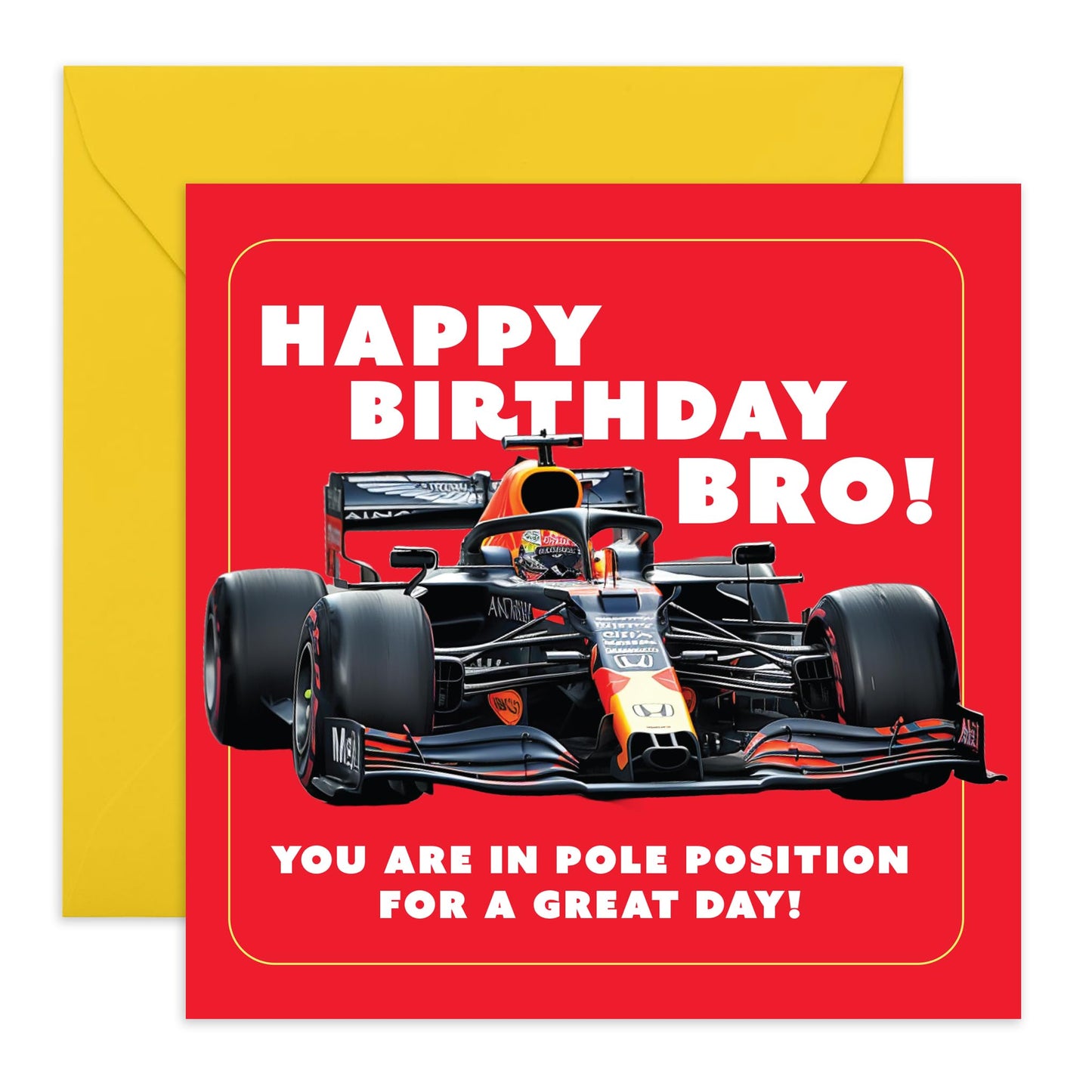 Brother Birthday Cards - Brother You Are In Pole Position - Birthday Card For Men - Best Friend Birthday Card - From Sister Brother - Best Friend - Comes With Fun Stickers By Central 23