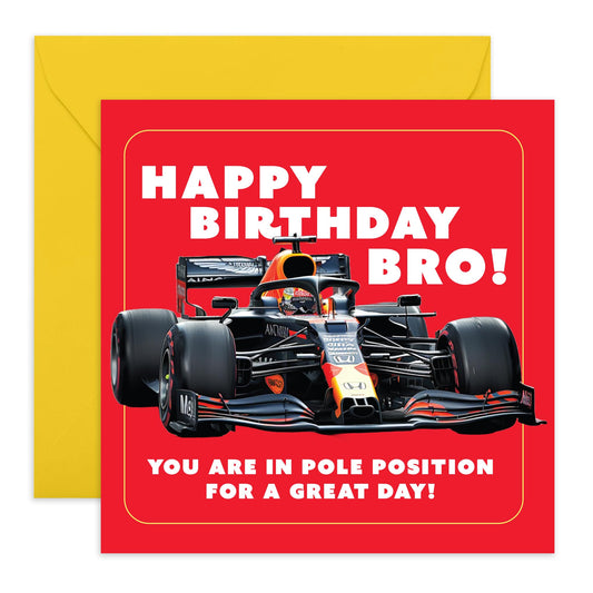Brother Birthday Cards - Brother You Are In Pole Position - Birthday Card For Men - Best Friend Birthday Card - From Sister Brother - Best Friend - Comes With Fun Stickers By Central 23