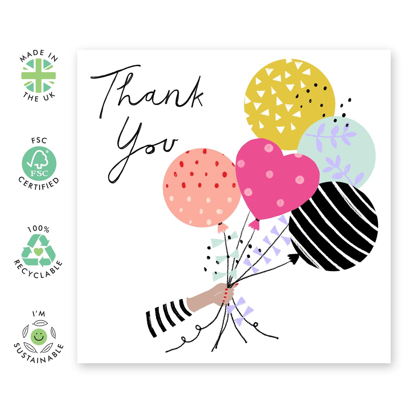 Thank You Cards Balloons - Thank You Notes With Envelopes For Men Women - Thankyou Cards For Wedding Baby Shower Celebration - Appreciation Gifts For Friends - Comes With Stickers By Central 23