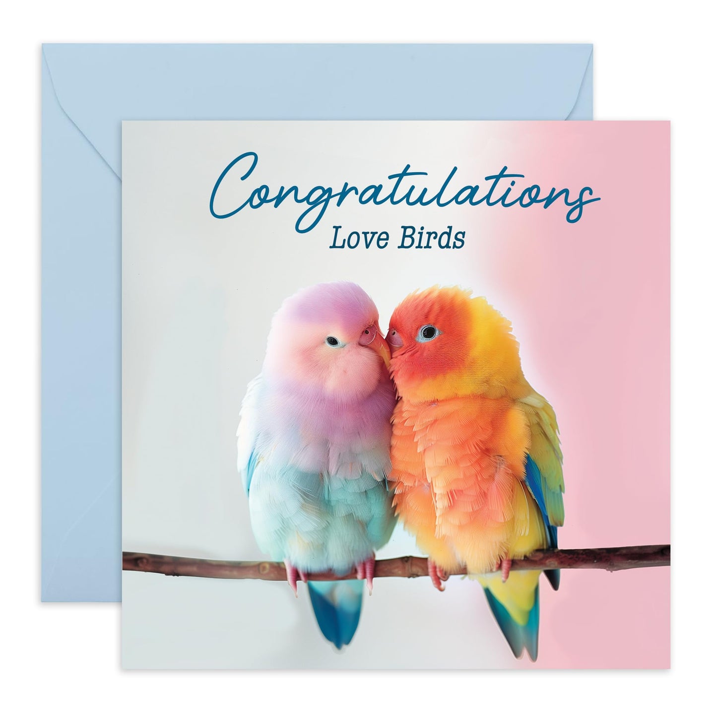 Wedding Congratulations Card - Love Birds - Anniversary Card For Couple - Son And Daughter In Law Anniversary Card - Wedding Cards For Bride And Groom - Comes With Stickers By Central 23