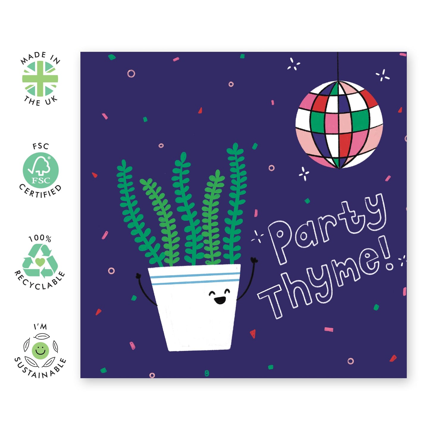 Greeting Cards Birthday Celebration Congratulations - Party Thyme - All Occassion Greeting Card For Friends Him Her - Graduation Promotion - Gifts For Men Women - Comes With Fun Stickers By Central 23