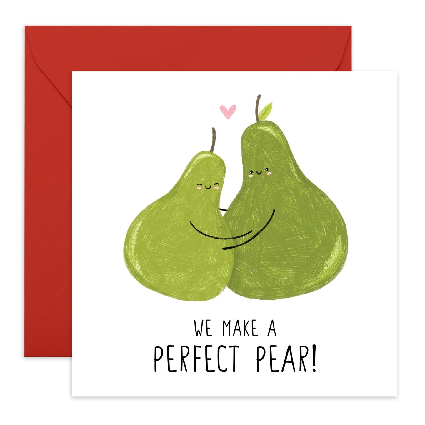 Romantic Anniversary Card - 'We Make A Perfect Pear' - Thoughtful Gift for Husband, Wife, Mum, Dad, Grandparents, Girlfriend, Boyfriend - Cute Pair - Comes with Fun Stickers