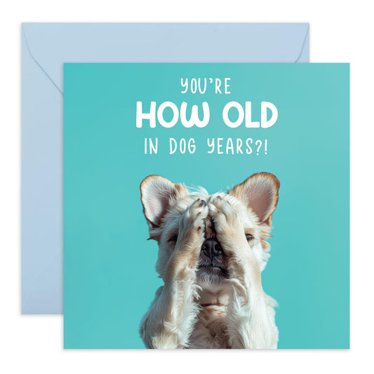 Cute Dog Birthday Card - 'How Old In Dog Years' - Gifts for Best Friends, Besties, BFF,Girlfriends, Sister, Sis, Gals, Colleagues, Co-workers - Oldies - Comes with Fun Stickers