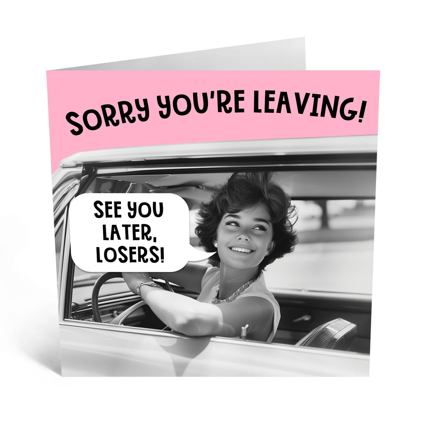 Farewell Greeting Card - 'SORRY YOU'RE LEAVING' - Perfect for Saying Goodbye with a Touch of Playful and Fun Design - Ideal for Friends, Family, and Colleagues - Comes With Stickers By Central 23