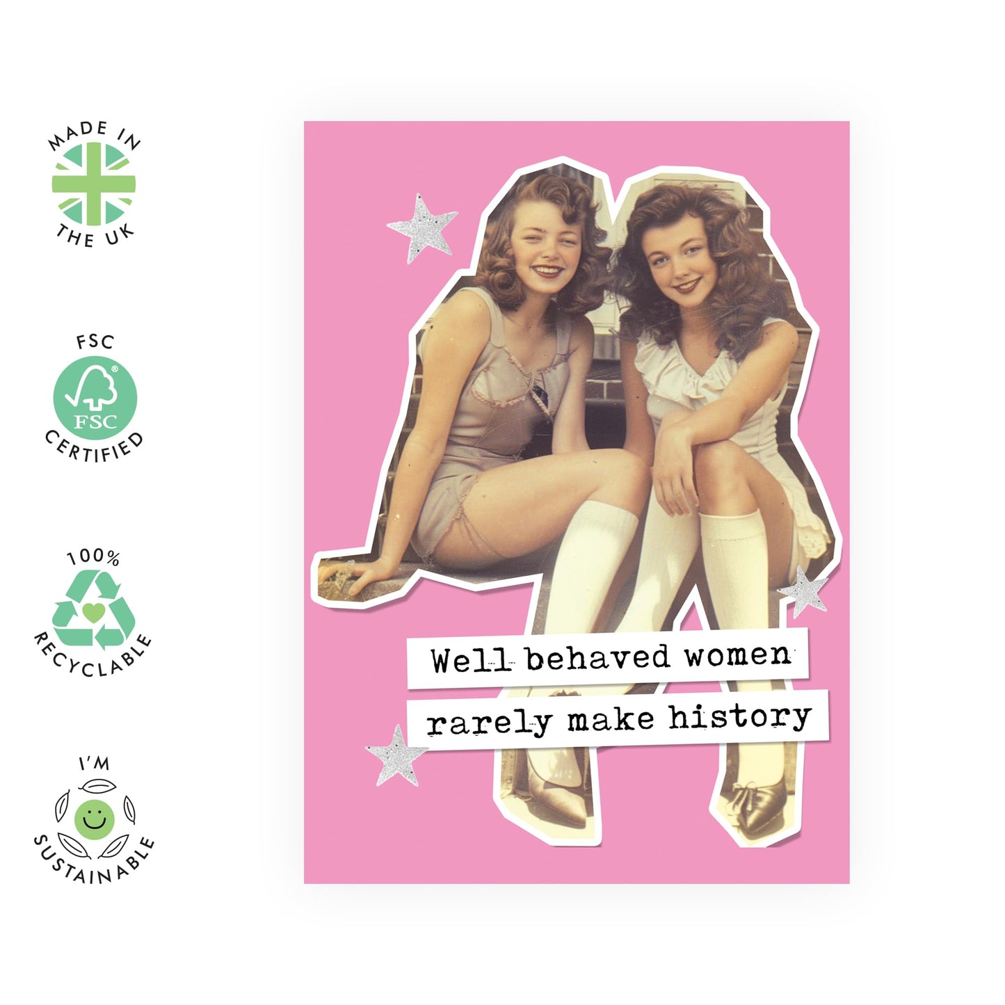 Inspiring Greeting Card - 'Glitter Veins' - Gifts for Wife, Sister, Friend, Girlfriend, BFF, Gradnmother, Bestfriend - Strong and Classy Woman - Comes with Fun Stickers
