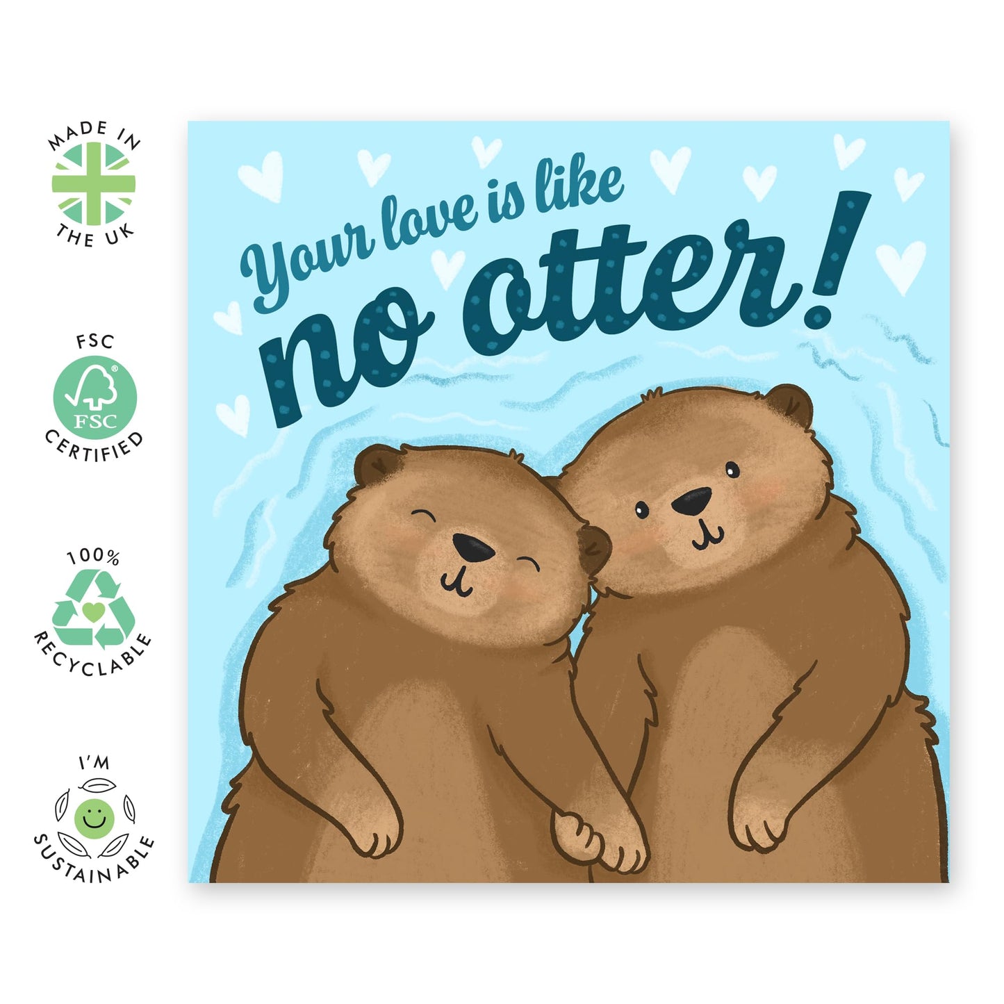 Couples Anniversary Card - Your Love Is Like No Otter - Valentines Card For Boyfriend Girlfriend - Wedding Anniversary Card For Husband Wife - Gifts For Him Her - Comes With Sticker By Central 23