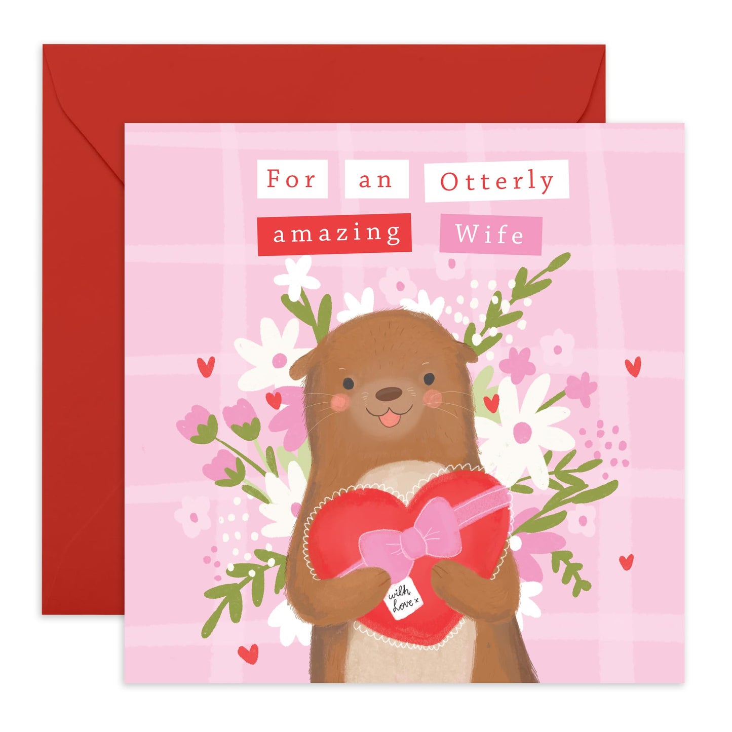 Wife Birthday Cards For Women - For An Otterly Amazing Wife - Romantic Wife Anniversary Card From Husband - I Love You Gift For Partner - Comes With Cute Stickers By Central 23