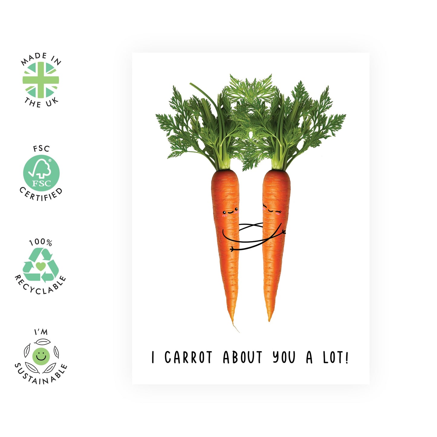 Anniversary Card For Wife - I Carrot About You A Lot - Valentines Card For Girlfriend - Wedding Anniversary Card For Mum - Gift For Mummy - Comes With Stickers - By Central 23