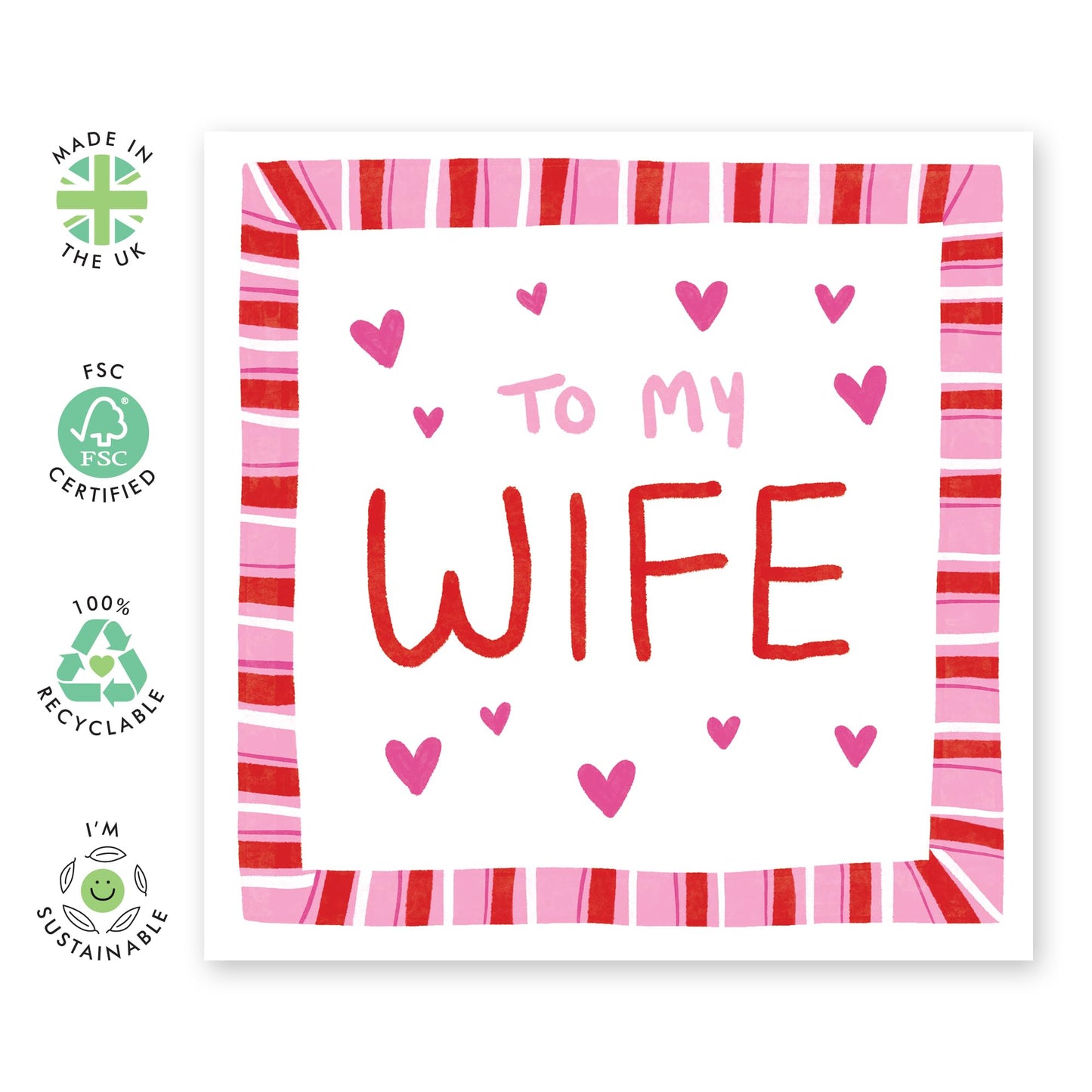 Greeting Card - 'TO MY WIFE' - Perfect for Celebrating Your Special Relationship - Ideal for Expressing Love, Appreciation, and Affection on Any Occasion For Wife - Comes With Stickers By Central 23