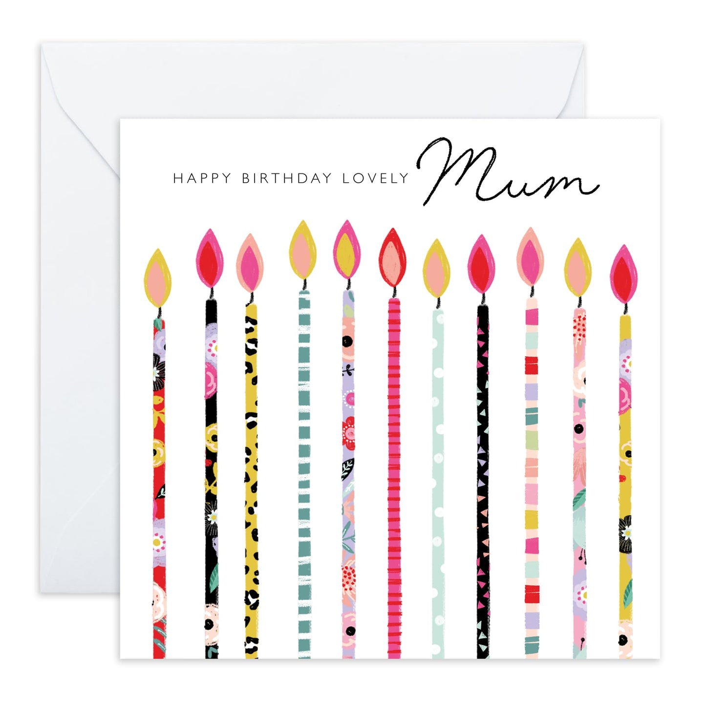 Birthday Card For Mum - Happy Birthday Candle Mum - Pretty Greeting Cards For Mum - Greeting Cards For Mummy - Birthday Card For Mother From Son Daughter - Comes With Fun Stickers - By Central 23