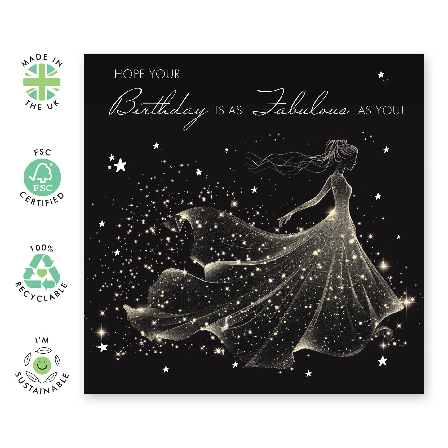 Birthday Cards For Women - Fabulous As You - Happy Birthday Cards For Girls Daughter Granddaughter Sister Cousin Friends - Sweet Magical Gifts For Her - Comes With Stickers By Central 23