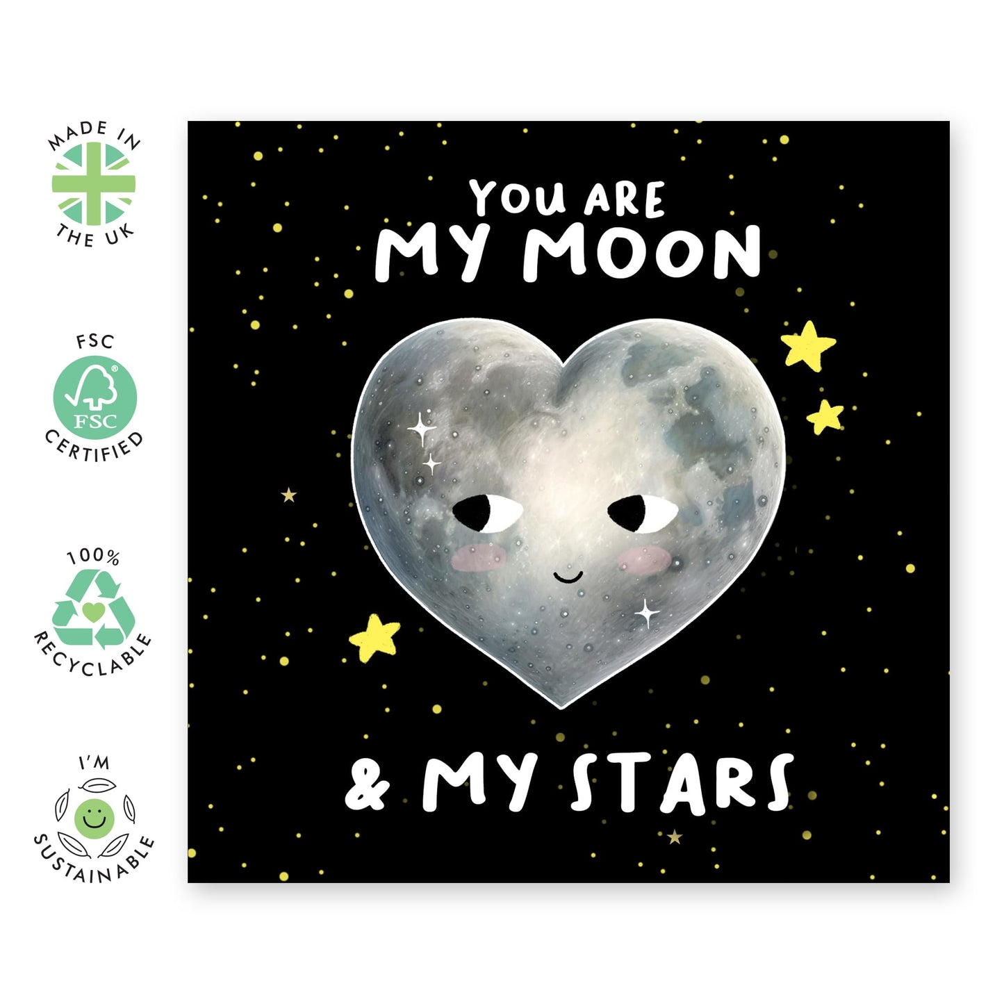 I Love You Cards For Boyfriend Girlfriend - You Are My Moon And My Stars - Sweet Anniversary Card For Couple Husband Wife - Valentine's Day Cards For Her Him - Comes With Stickers By Central 23