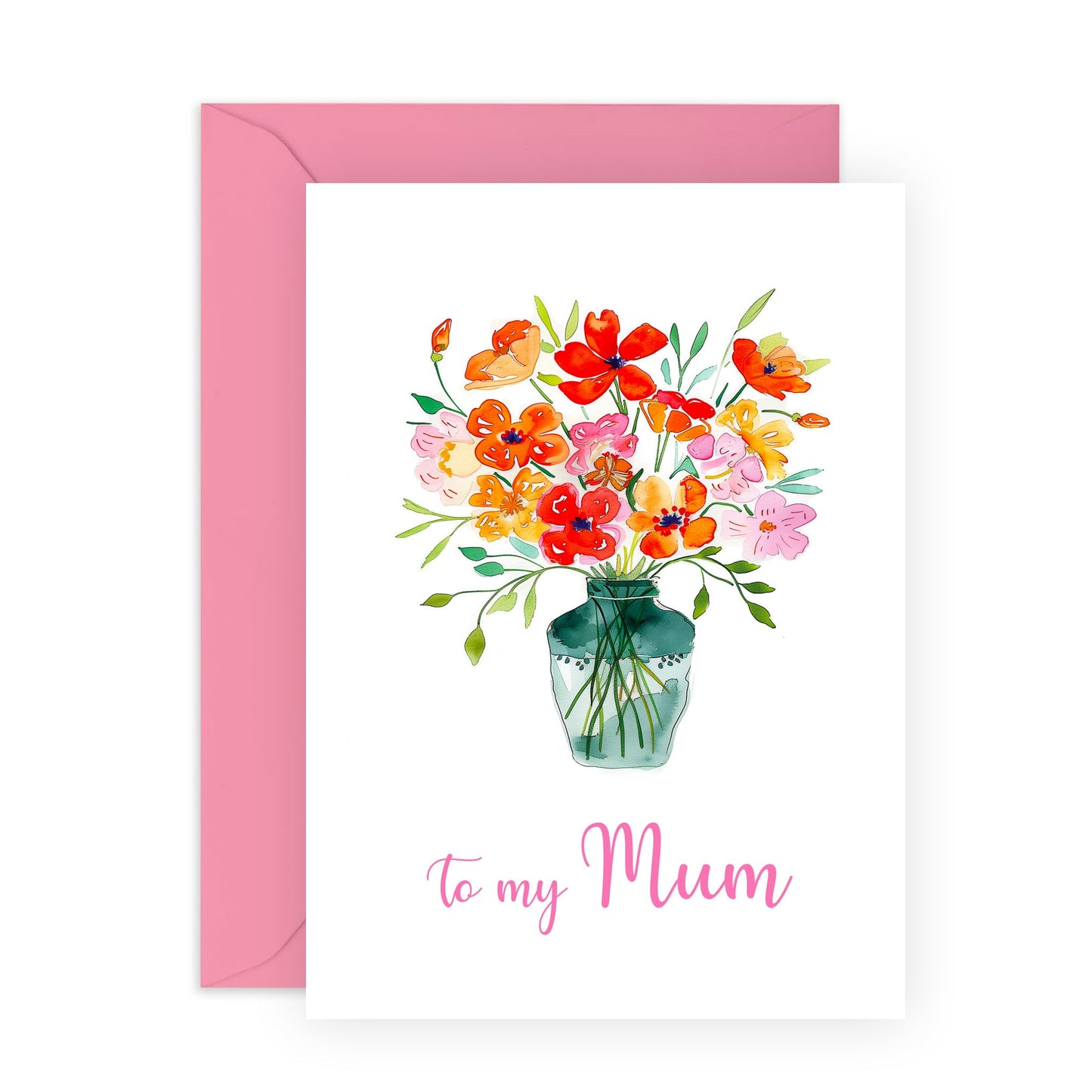 I Love You Mum Card - To My Mum - Mother's Day Card For Her Floral Flowers - Sweet Mum Birthday Card For Women - I Love You Gifts For Mama Mummy - Comes With Stickers By Central 23