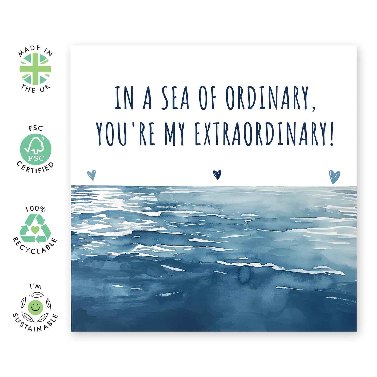 Love Cards For Him Her - In A Sea Of Ordinary - Valentines Day Card Girlfriend Boyfriend - Gift For Fiance - Anniversary Card Couple - Husband Wife - Comes With Stickers By Central 23