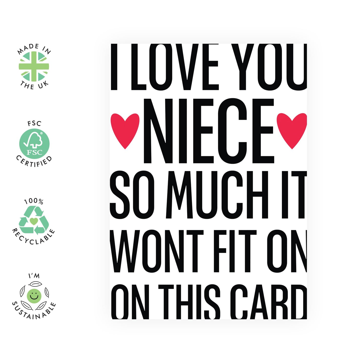 Niece Birthday Cards From Sister - Niece I Love You So Much - Love Cards For Her - Thank You, Congratulations, Appreciation Gifts For Women Girls - Comes With Fun Stickers By Central 23