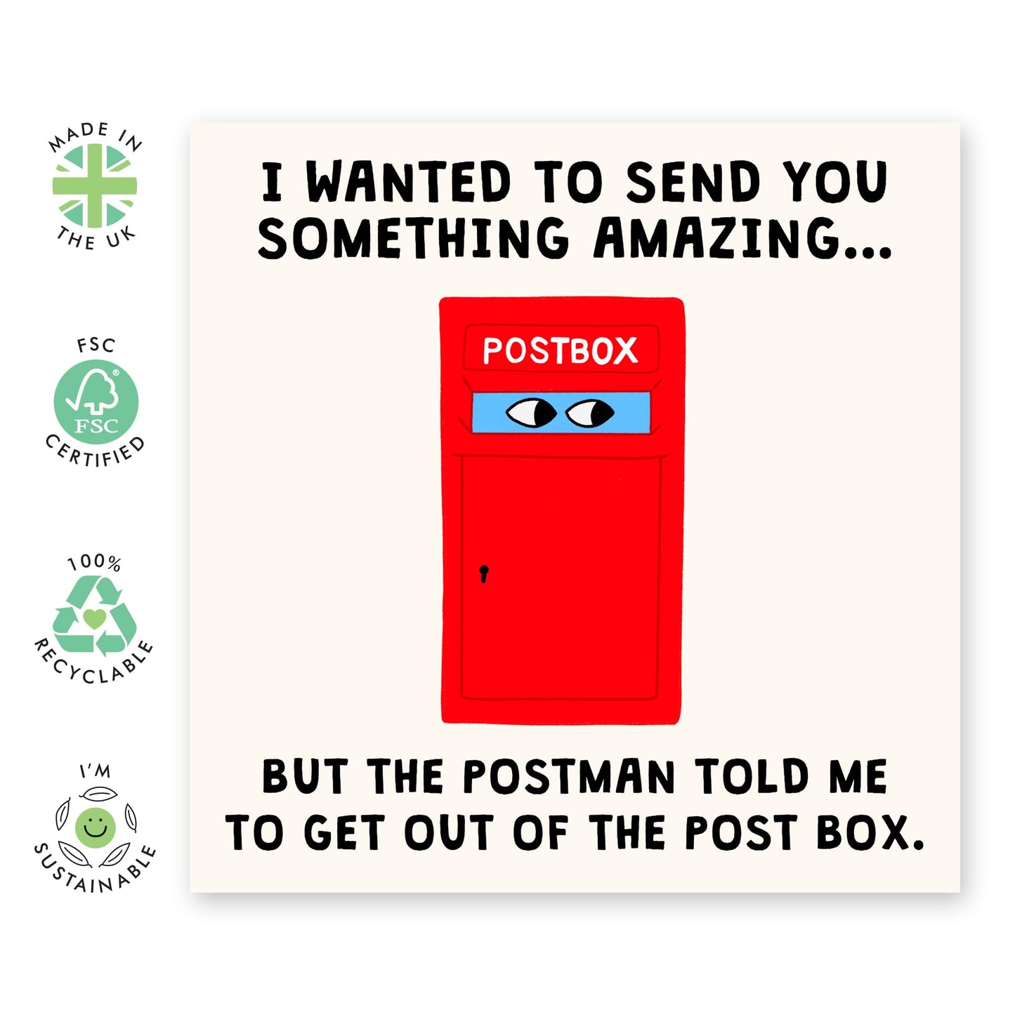 Birthday Card for Him or Her – 'Postman Told Me to Get Out of the Post Box' – Gift Card for Friends, Bro, Sis, Family, and Colleagues – Includes Red Envelope - Comes with Fun Stickers