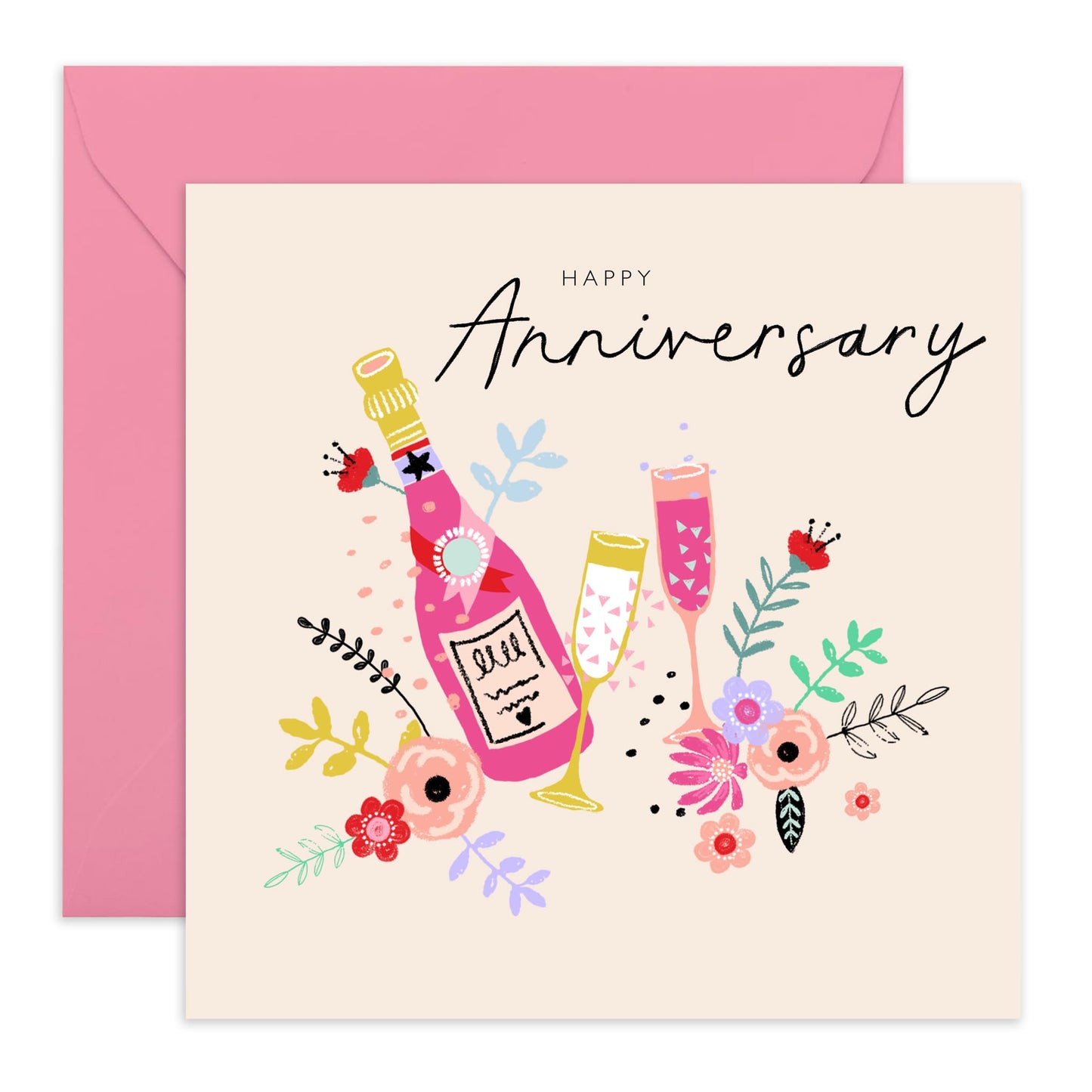Anniversary Card For Couple - Anniversary Bouquet - Wedding Anniversary Card Husband Wife - You Are Loved Cards - Greeting Cards For Girlfriend Boyfriend- Comes With Fun Stickers By Central 23