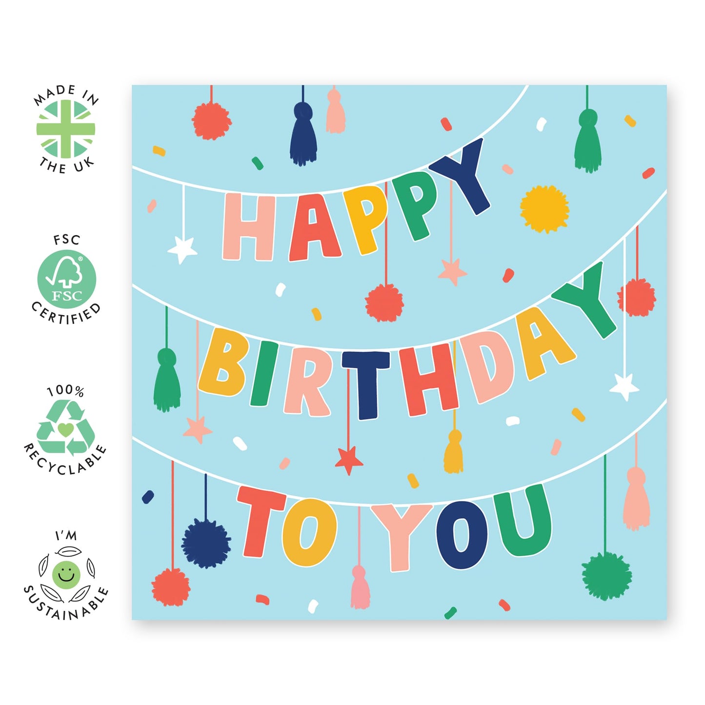 Happy Birthday Card For Son Daughter - Happy Birthday To You - Cute Greeting Cards For Him Her Nephew Niece - Granddaughter Birthday Card For Girls And Boys - Comes With Stickers By Central