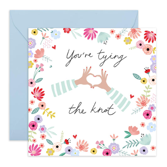 Engagement Card For Fiancé - You're Tying The Knot - Anniversary Card For Husband Wife - Valentine's Day Cards For Boyfriend Girlfriend Men Women - From Best friend - Comes With Stickers By Central 23