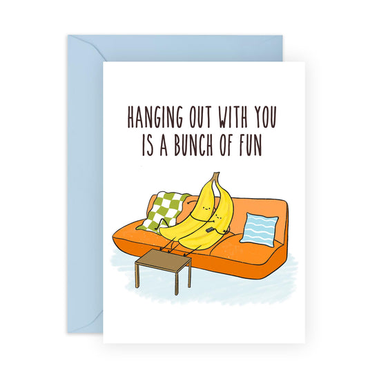 Valentines Cards For Him Her - Bunch Of Fun Bananas - Anniversary Card For Wife Husband - Sweet Greeting Cards For Mum Dad - Daddy Mummy - Boyfriend Girlfriend - Comes With Stickers - By Central 23