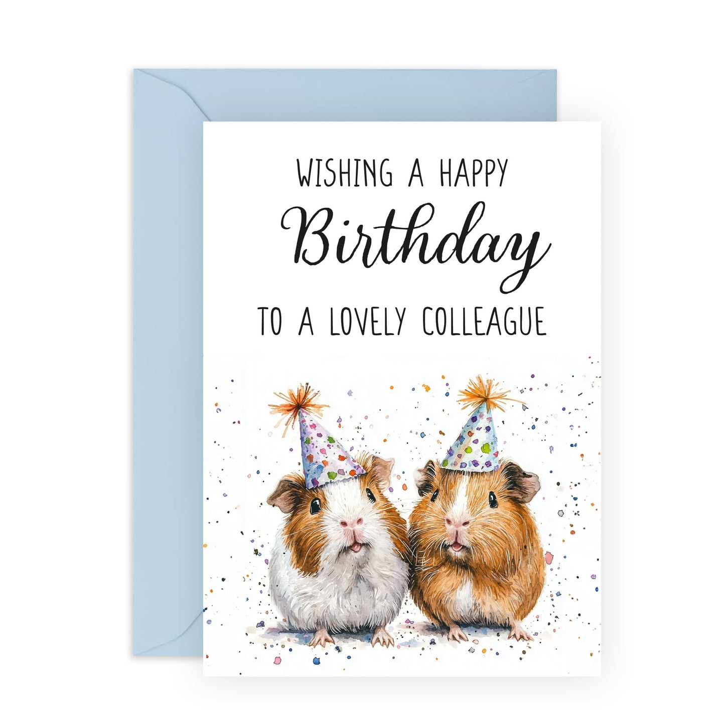 Cute Birthday Card - 'Birthday Colleague' - Gifts for Co-workers, Officemate, Partner, Friend, Him, Her - Warm Greetings- Comes with Fun Stickers