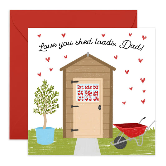Birthday Cards For Dad - Love You Shed Loads - Funny Fathers Day Card For Men Papa Pop Daddy - Thank You Cards, I Love You Dad Card - Gift For Him - Comes With Stickers By Central 23