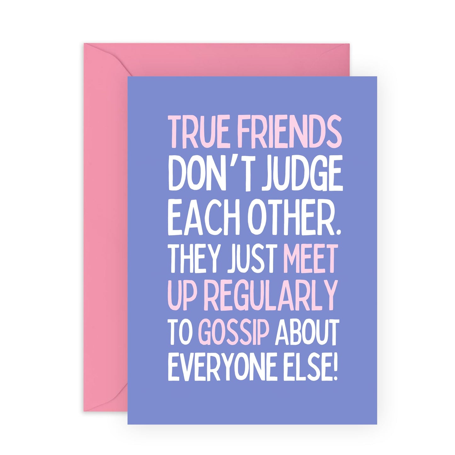 Funny Greeting Card - 'FRIENDS GOSSIP' - Perfect for Celebrating Friendship with a Touch of Humor - Ideal for Any Occasion for Wife Girlfriends Friends Sister BFFs - Comes With Stickers By Central 23