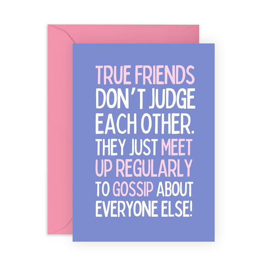 Funny Greeting Card - 'FRIENDS GOSSIP' - Perfect for Celebrating Friendship with a Touch of Humor - Ideal for Any Occasion for Wife Girlfriends Friends Sister BFFs - Comes With Stickers By Central 23