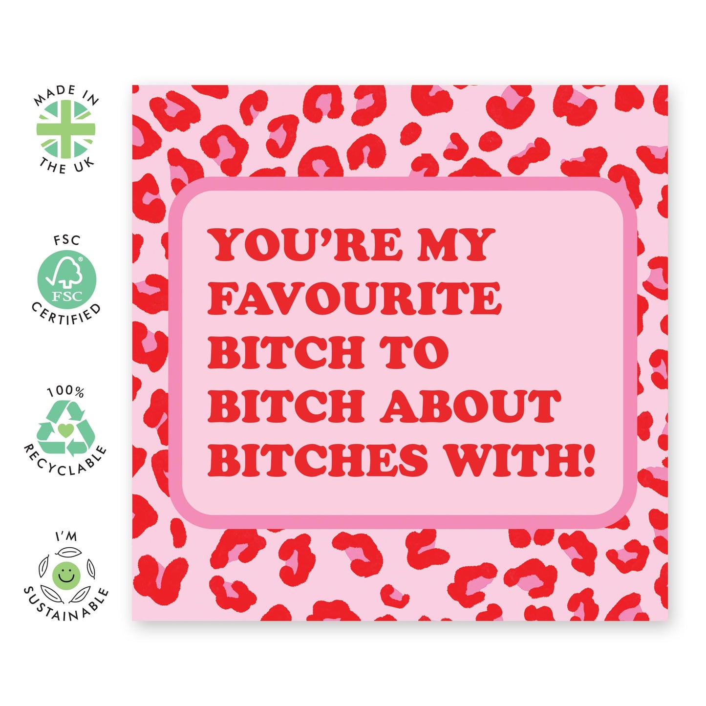 Funny Happy Birthday Card - 'Favourite B*tch' - Gifts for Gifts for Girlfriends, Gals, Besties, Best Friend, BFF Sisters, Siblings, Her, Girls - BFF Gossips - Comes with Fun Stickers