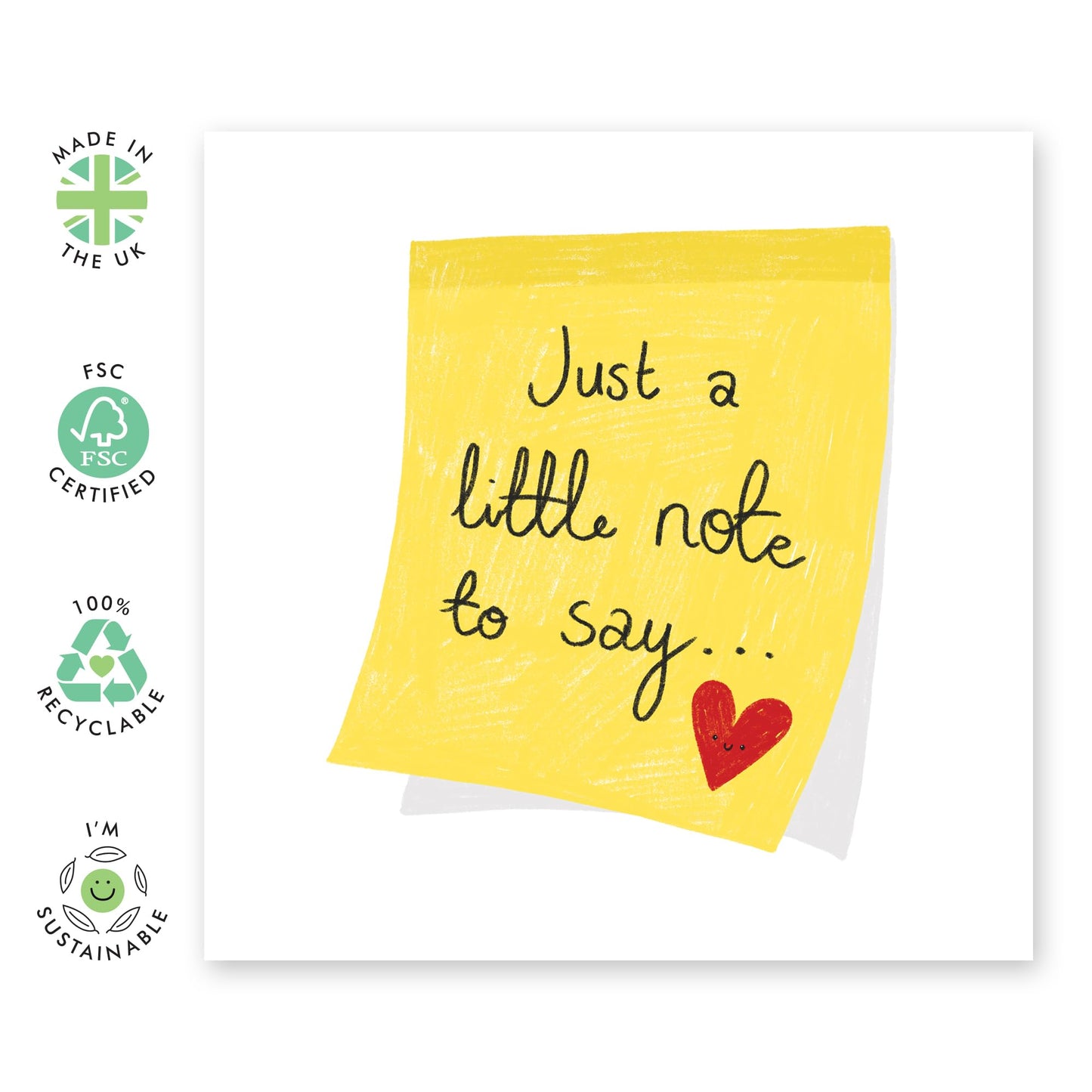 Reminder Greeting Card - 'A Note To Say' -Gifts for Husband, Wife, Partner, Other Half, Couples, Girlfriend, Boyfriend, Mum, Dad, Family - Sticky Note - Comes with Fun Stickers