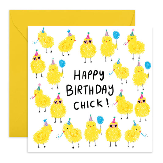Happy Birthday To My Fabulous Friend - Birthday Chick - Best Friend Birthday Card For Men Women - Sweet Greeting Cards Friends Bestie Bff Coworker - Comes With Stickers By Central 23