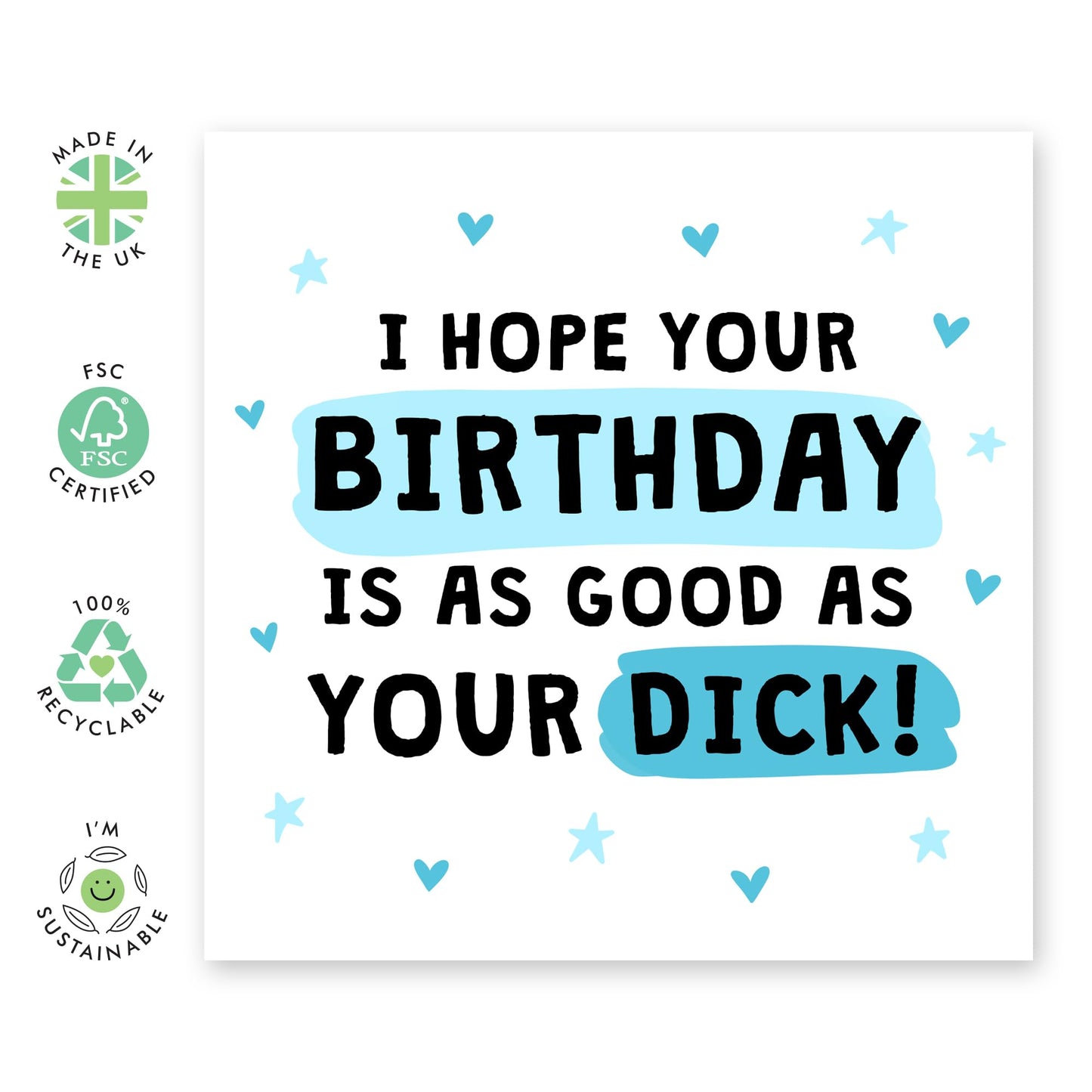 Bold Birthday Card - 'BIRTHDAY GOOD AS D**K' - Perfect for Adding a Fun and Edgy Touch to Birthday Celebrations - Ideal for Him, Husband, Boyfriend, Spouse, Partner - Comes With Stickers By Central 23