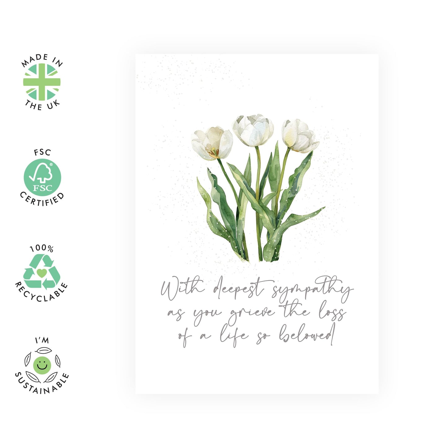Symphaty Card - 'Beloved' - Show Support to Friends, Family Members, Relatives, Neighbours - Emotional Cards - Comes with Stickers