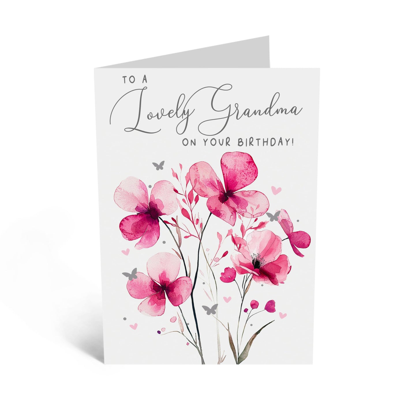Birthday Greeting Card - 'LOVELY GRANDMA' - Perfect for Celebrating Her Special Day with Love and Joy - Ideal for Grandmas to Show How Much They’re Cherished - Comes With Stickers By Central 23