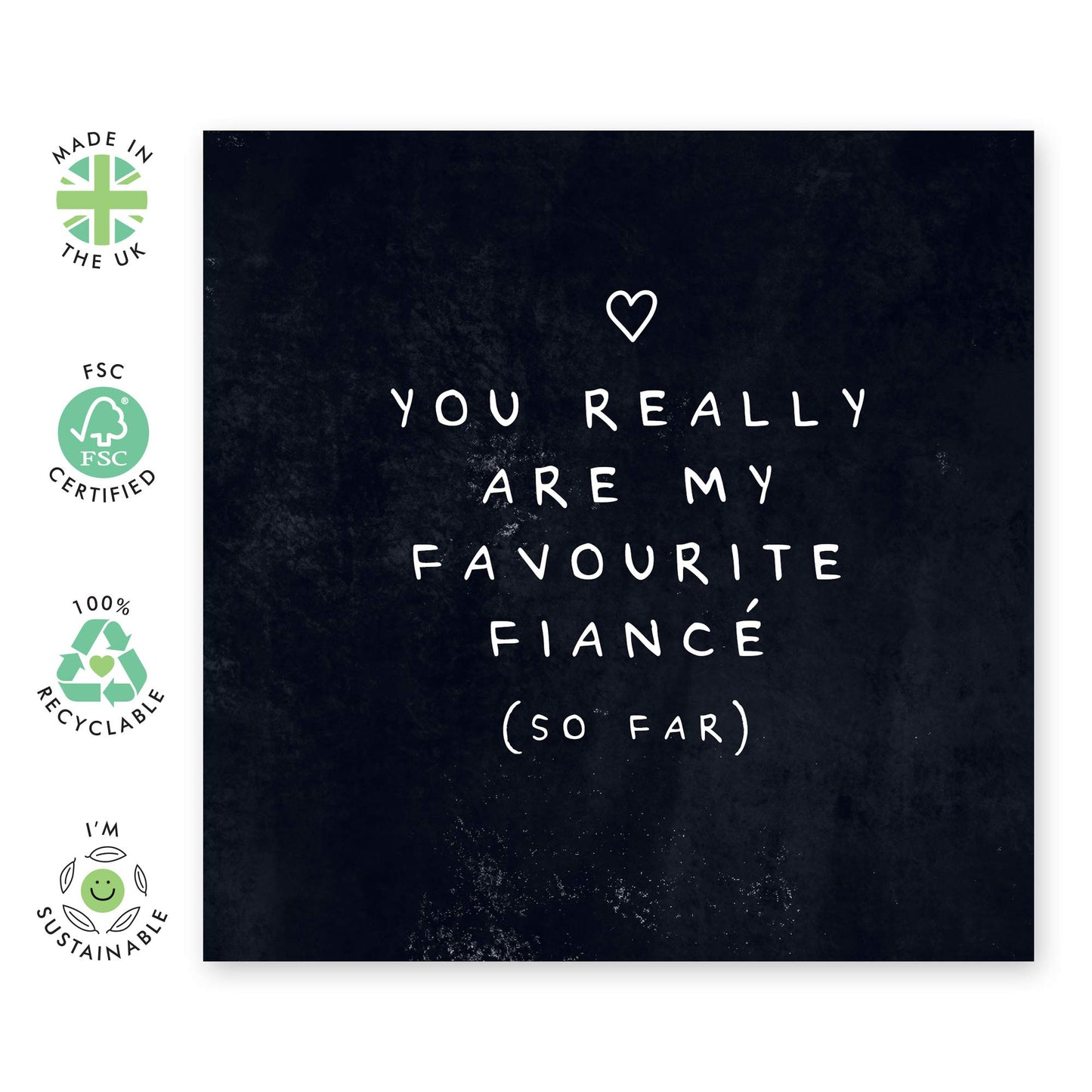 Fiance Birthday Card - Funny Anniversary Greeting - 'You Really Are My Favourite Fiancé So Far' - Cheeky Birthday Cards For Men Him Spouse Partner Babe - Comes With Fun Stickers