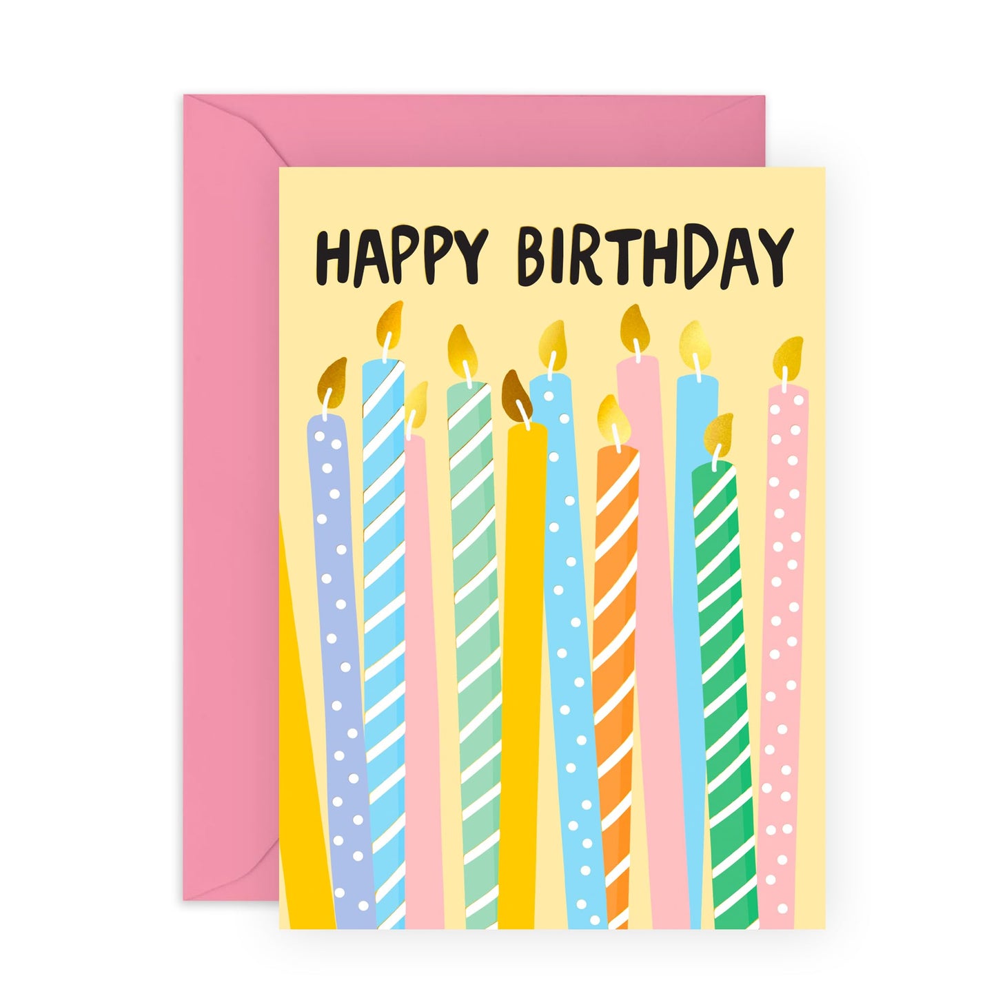 Make A Wish Birthday Card - 'Candles Birthday' - Gifts for Co-worker, Colleagues, Best Friends, BFF, Cousin, Her, Him, Bruv, Brother, Bro, Boyfriend, Girlfriend - Blow It- Comes with Fun Stickers
