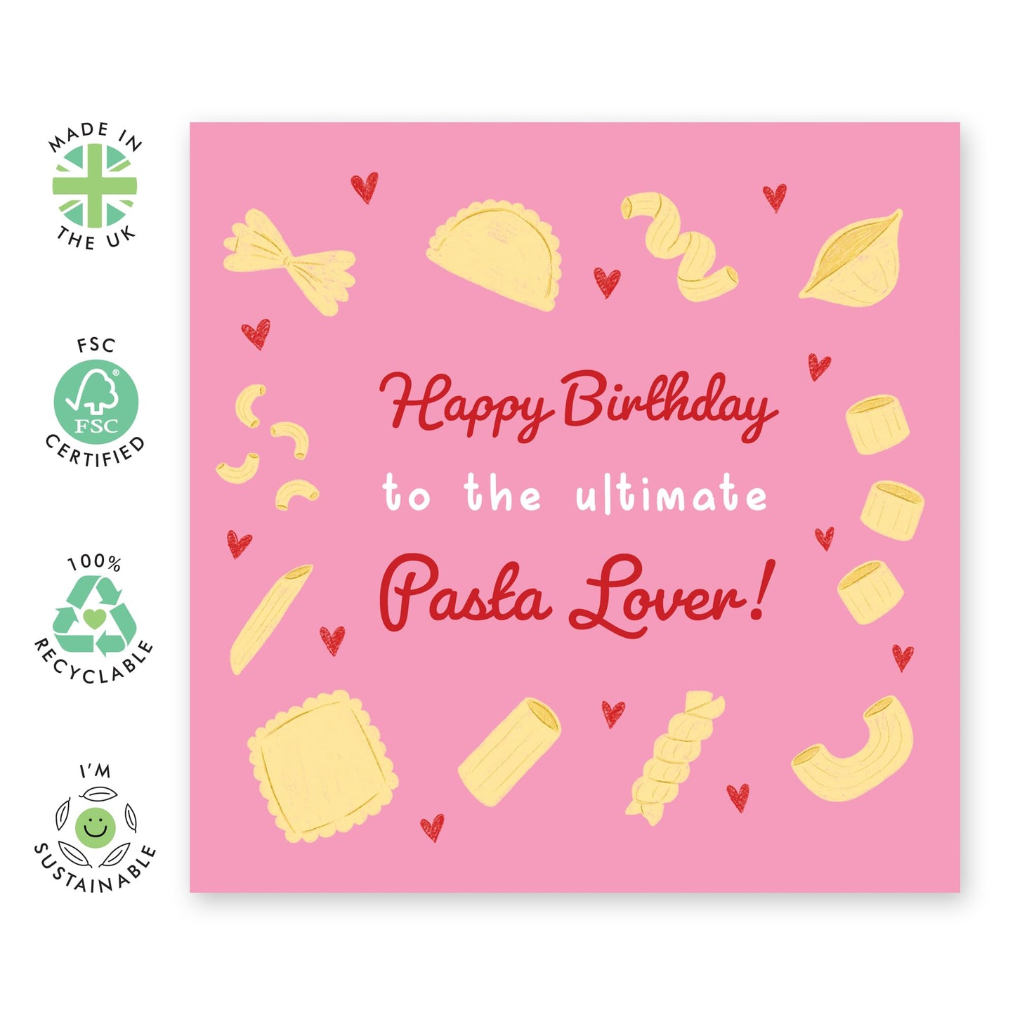 Birthday Card for Women, Men & Pasta Lovers – Gifts for Him, Her, Friends, Bestie, Food Buddies, Wife, Husband, Mum, Dad, Brother, Sister, Colleagues, Chef - Comes with Fun Stickers
