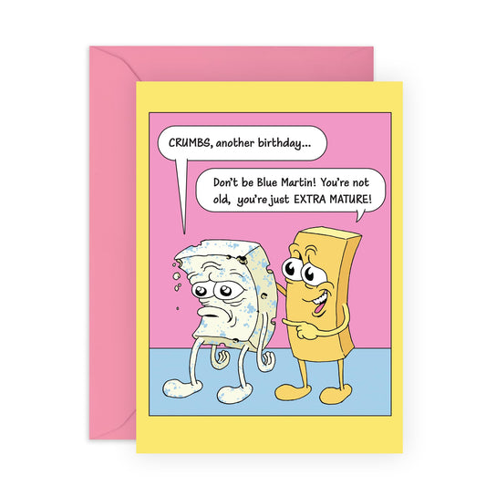 Happy Birthday Card For Men Women - Extra Mature Cheese - Funny Greeting Cards For Him Her - Gift For Brother Sister Friend - For Mum Dad - Comes With Stickers - By Central 23