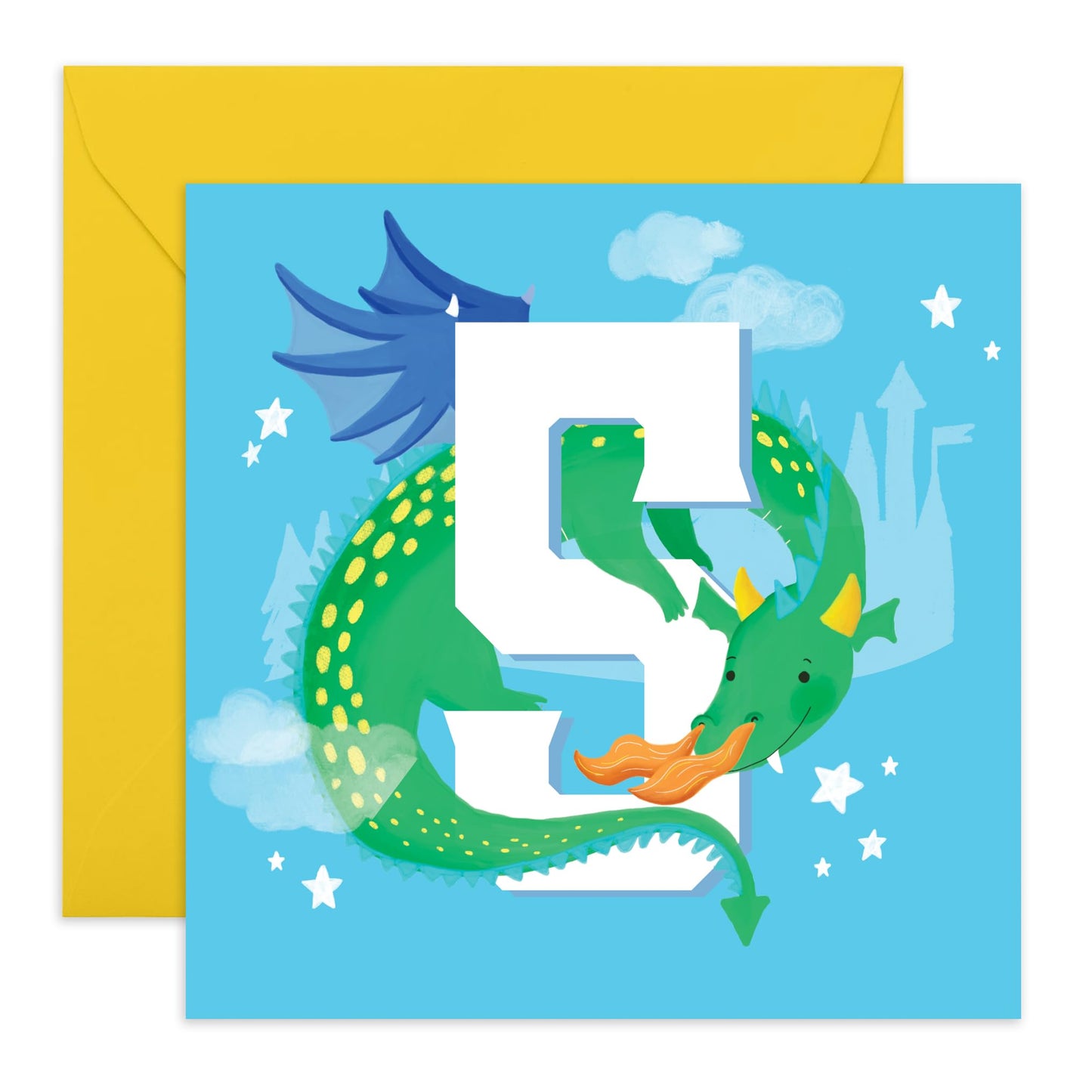 Birthday Card 5 Year Old Boy - Dragon Age 5 - Happy 5th Birthday Card For Kids - Five Years Old - 5th Bday - Gifts For Son Nephew Grandson - From Mum Dad - Comes With Fun Stickers - By Central 23