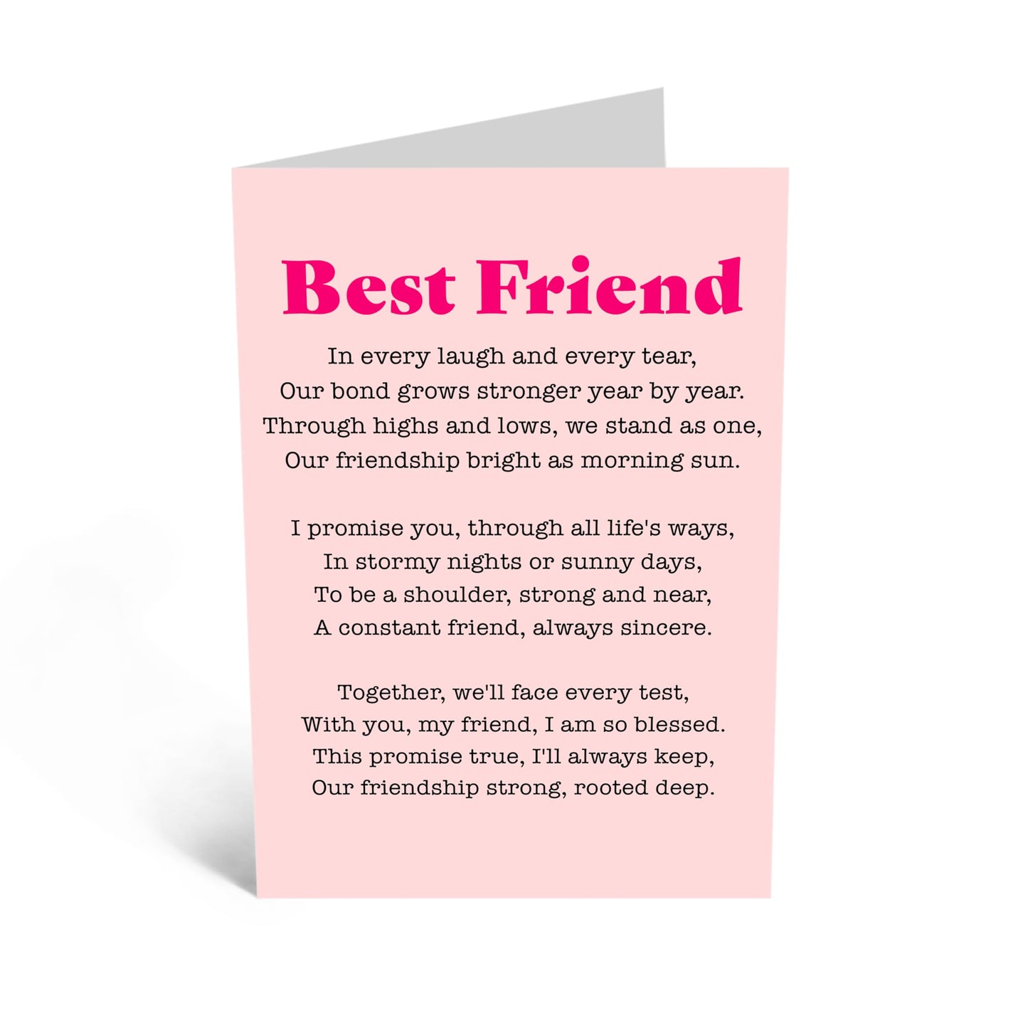 Greeting Card - 'BESTIE POEM' - Perfect for Celebrating Your Special Friend with a Heartfelt Note - Ideal for Best Friends BFFs and Anyone Who Loves Thoughtful Note - Comes with Stickers By Central 23