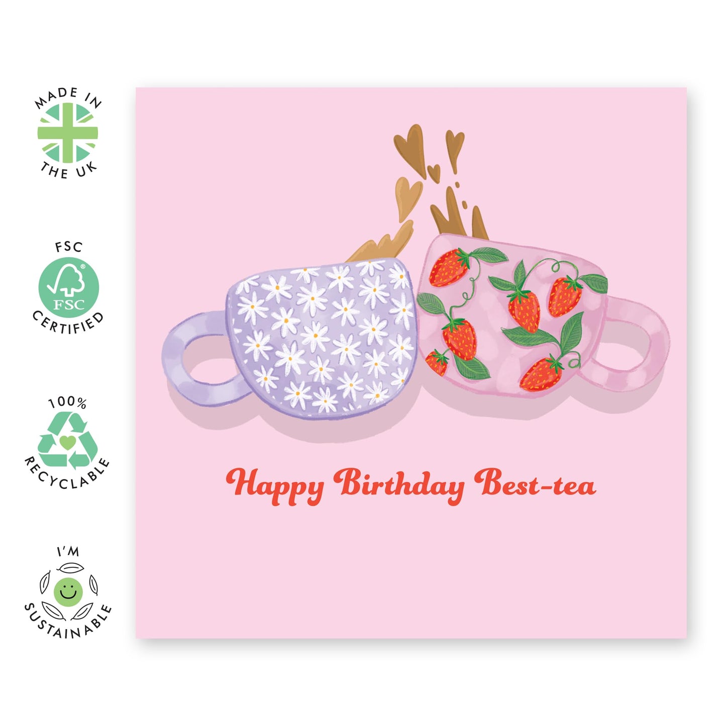 Birthday Cards For Women - Best Tea - Best Friend Birthday Card - Birthday Bestie - Bff Friend Birthday Gifts - Sweet Bday Greeting Cards For Her - Comes With Stickers By Central 23