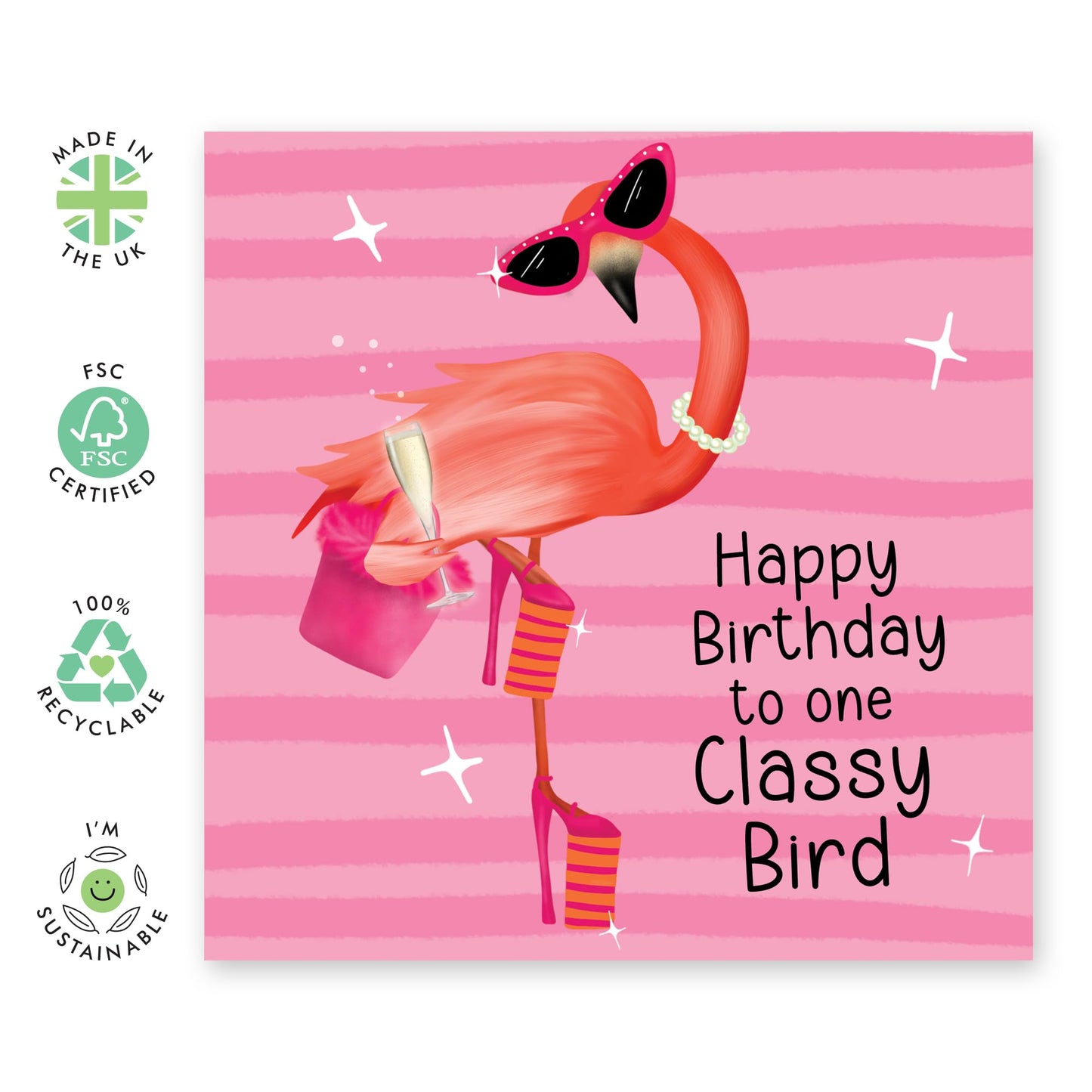 Fun Birthday Cards For Her - Classy Bird - Sister Birthday Card - Best Friend Birthday Card - Cheeky Greeting Cards For Her Mum Aunt Sister - Comes With Fun Stickers By Central 23