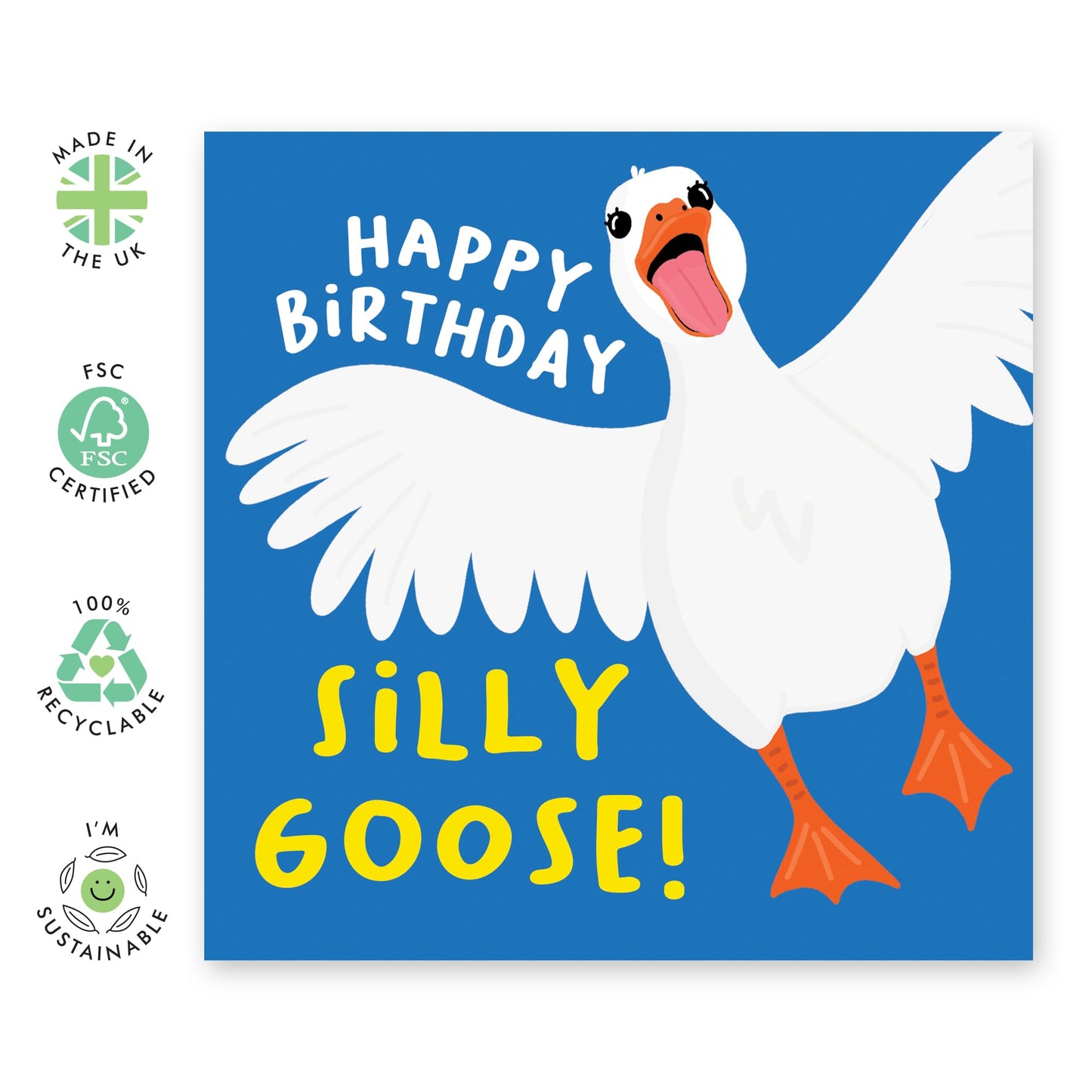 Birthday Card For Men Women - Hbd Silly Goose - Boyfriend Girlfriend Birthday Greeting Cards - Celebration Card For Friend - Comes With Fun Stickers By Central 23