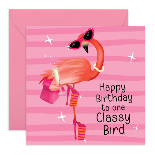 Fun Birthday Cards For Her - Classy Bird - Sister Birthday Card - Best Friend Birthday Card - Cheeky Greeting Cards For Her Mum Aunt Sister - Comes With Fun Stickers By Central 23