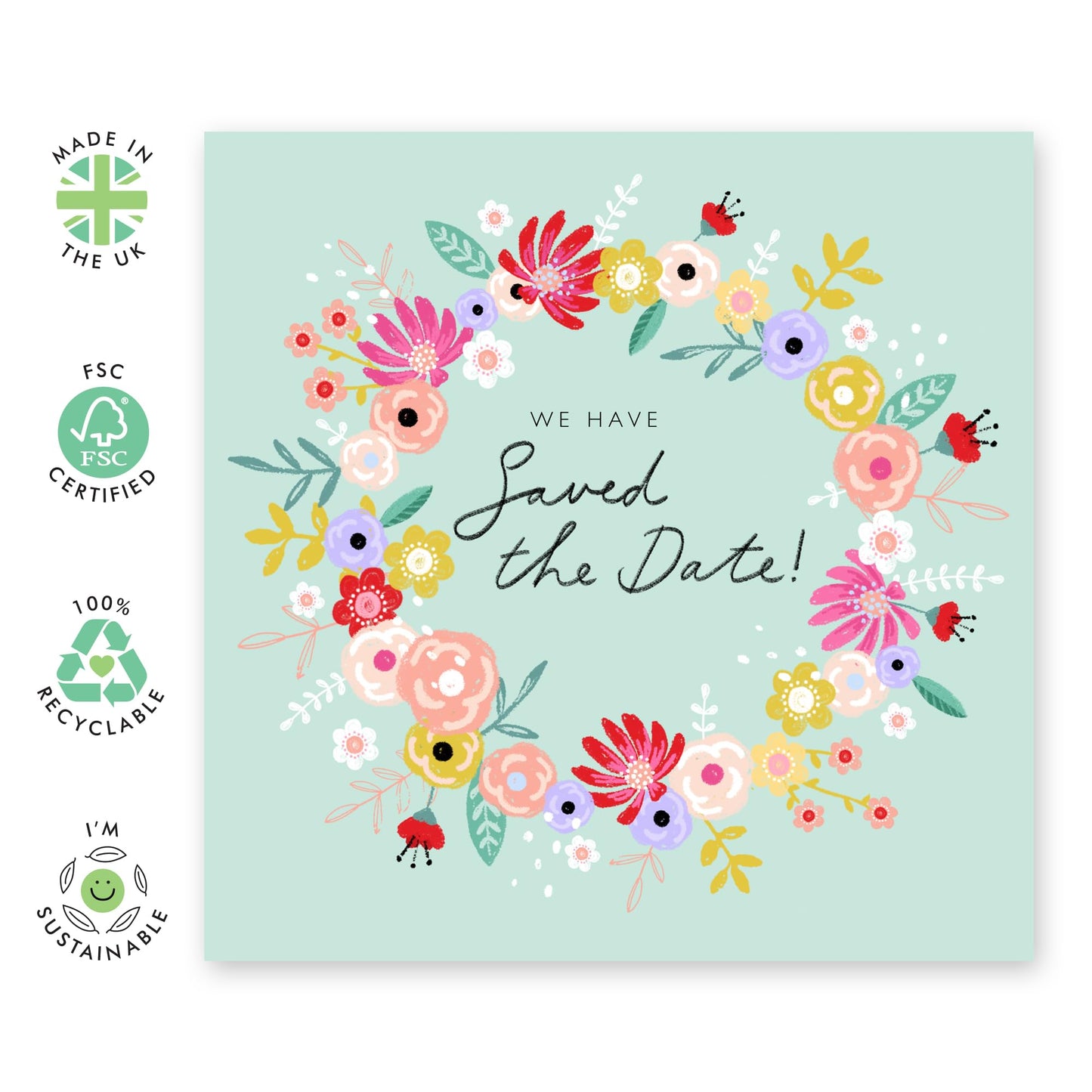 Wedding Rsvp Reply Card - Wreath Saved The Date - Wedding Reply Card From Guest - Wedding Acceptance Card From Entourage - Wedding Invitations From Groom Bride - Comes With Fun Stickers By Central 23