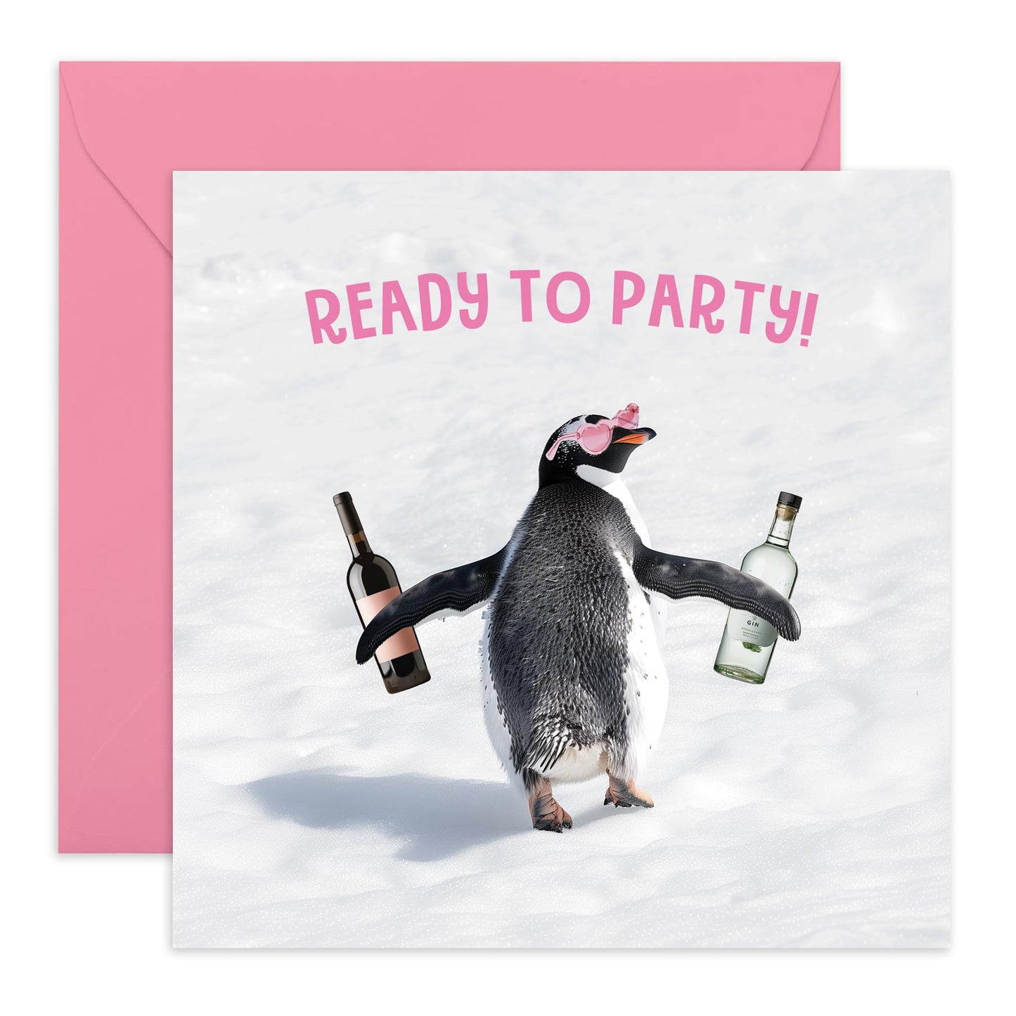 Birthday Greeting Card - 'READY TO PARTY PENGUIN' - Perfect for Kicking Off Celebrations with a Cool & Cute Twist- Ideal for Those Who Love Fun and Festive Penguins - Comes With Stickers By Central 23