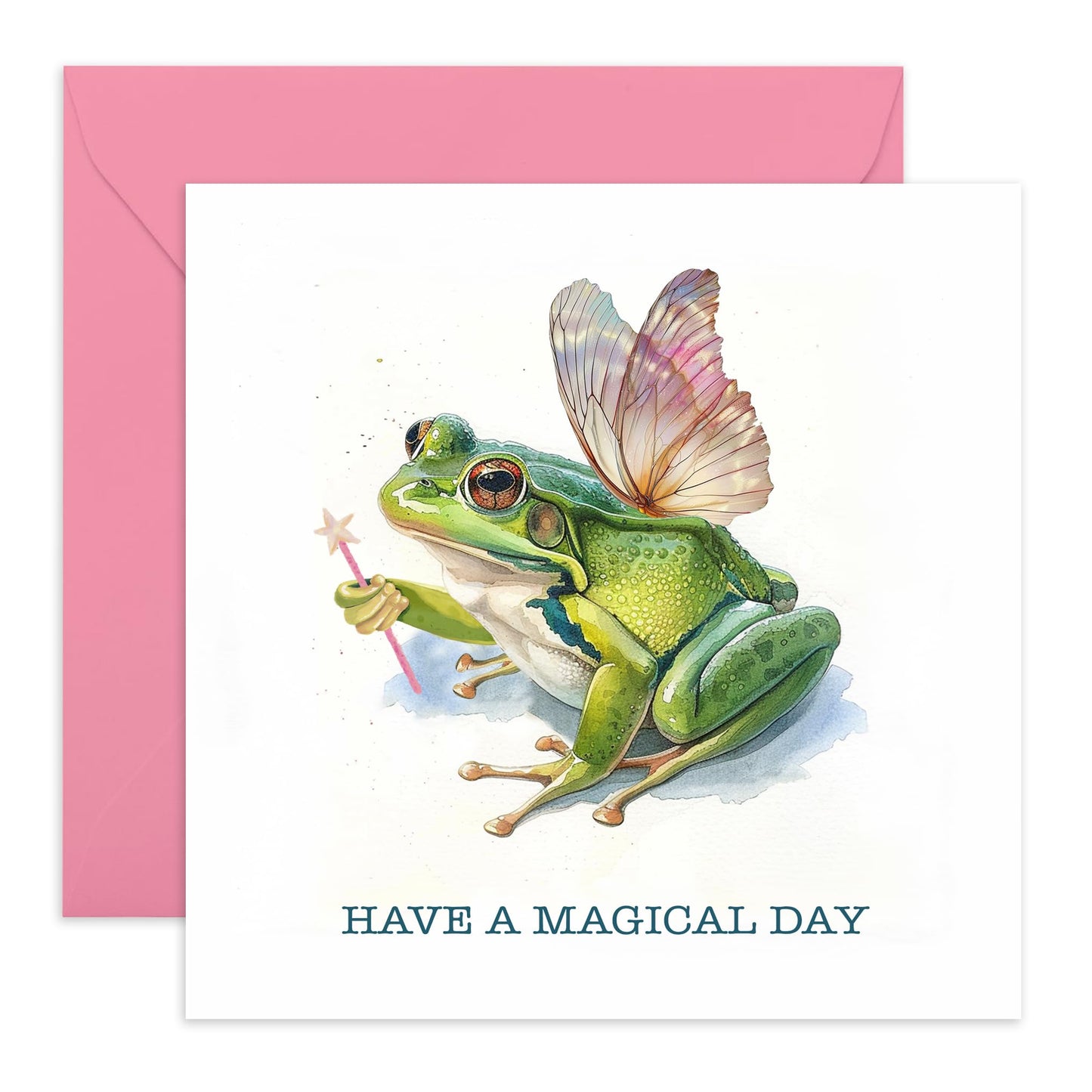 Birthday Card For Him Her - Magical Day Fairy Frog - Love Cards For Him Her - Gift For Fiance - Husband Wife Birthday Greeting Card - Comes With Stickers By Central 23
